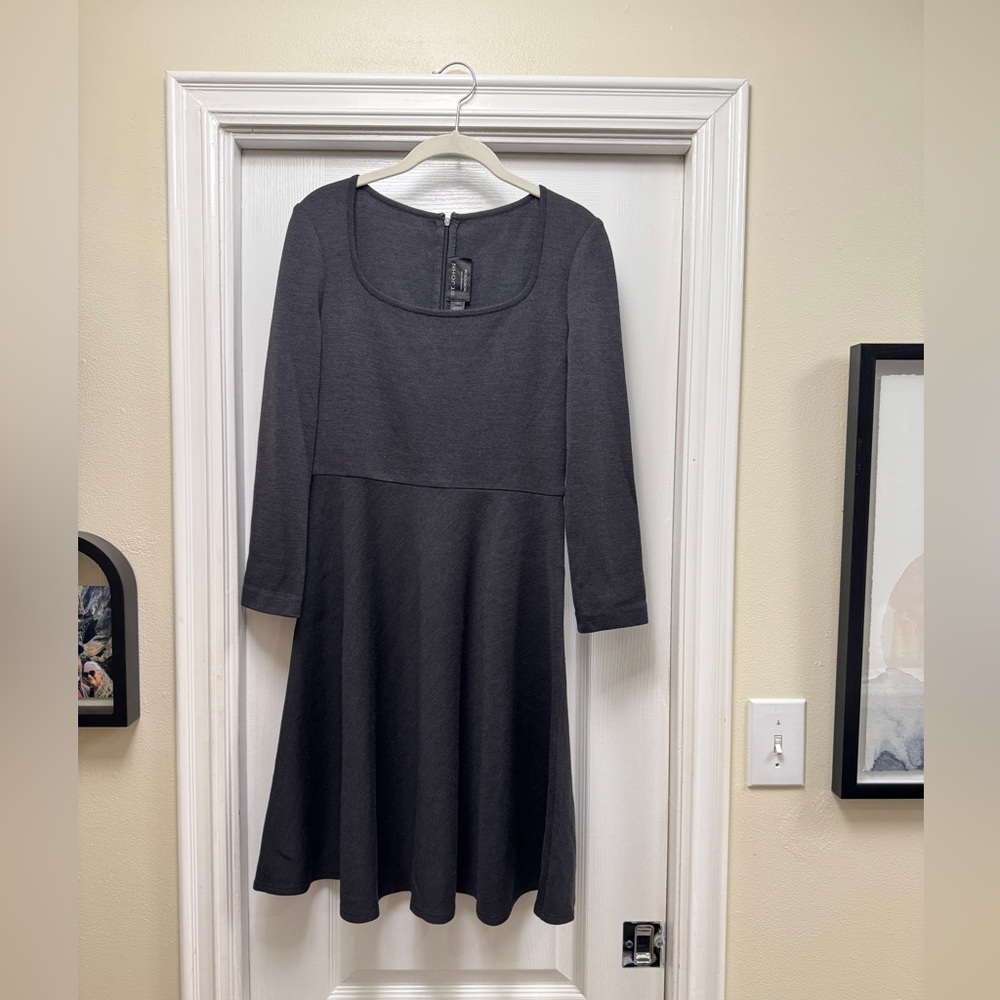 Lovely dark grey knit St. John for Nordstrom long sleeve dress.  Size 4